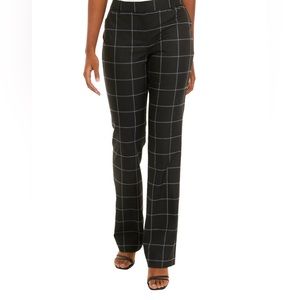 The Limited windowpane black, blue and white “lean bootcut” slacks.